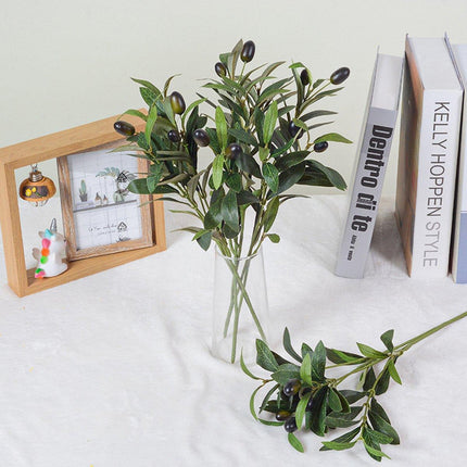 5PCS Artificial Olive Branch Greenery Fake Olive Leave with Fruit for Home Decor