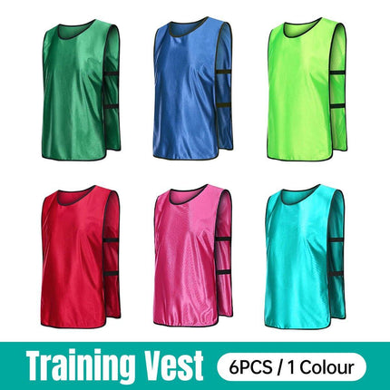 6X Sports Training Bibs Soccer Vests Group Team Bibs Basketball Cricket Football