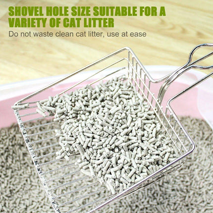 Metal Stainless Steel Cat Litter Shovel Metal Pet Cleaning Filter Scoop Durable - Aimall