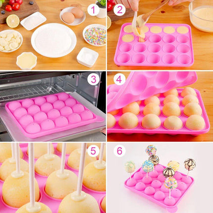 2pcs 20 Holes Round Silicone Moulds for Lollipop Candy Making Baking Tools