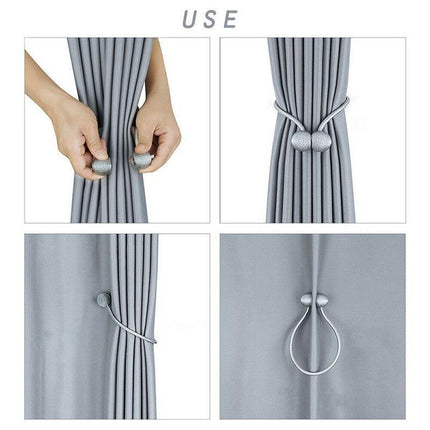 1PC Tieback Curtain Magnetic Ball Curtains Buckle Tie Backs Curtain Holder Home - Aimall