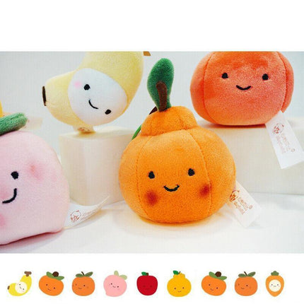 Smile Fruit Vegetable Plush Toys Doll Pendant Keychain Key Ring Bag Decor Kids - Aimall