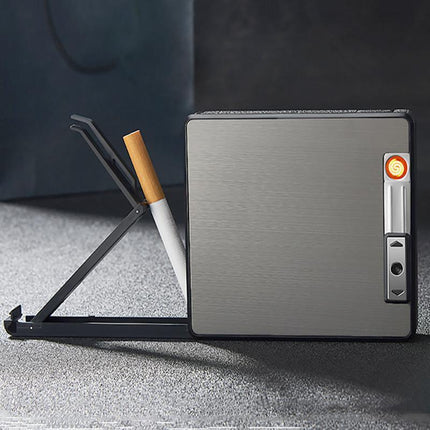 Automatic Rechargeable Electric USB Cigarette Case Lighter Gift Dampproof Box - Aimall