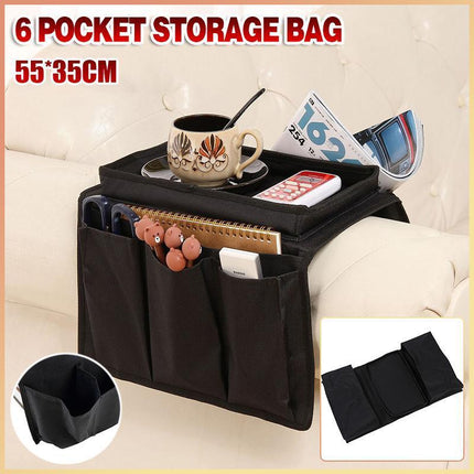 6 Pocket Couch Organizer Remote Storage Holder Sofa Chair Arm Control Rest bag - Aimall