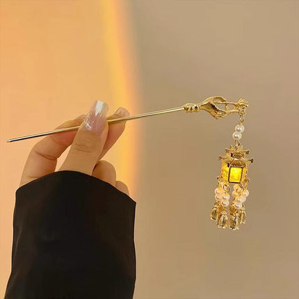 Flower Lantern Fringe Hairpin Hanfu Hair Accessories Vintage Chinese Hair Stick