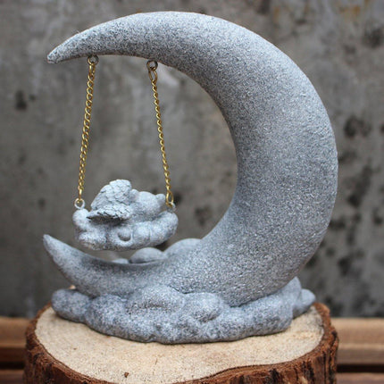 Moon Resin Pet Memorial Tombstone Ornament Garden Decoration for Lost Pets