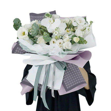 100pcs Waterproof Two-Colour Printed Paper Bouquet Wrapping Floral Gift Paper