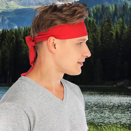 Red Sports Headband Quick Dry Sweat Absorbent Breathable Running Outdoor Fitness