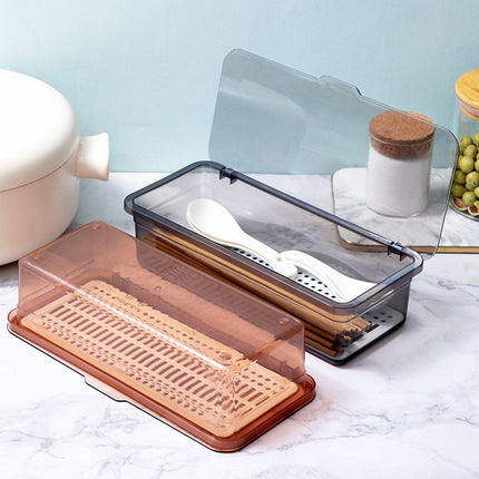 2PCS Chopsticks Box with Lid Dustproof Storage Container for Tea Set Cosmetic