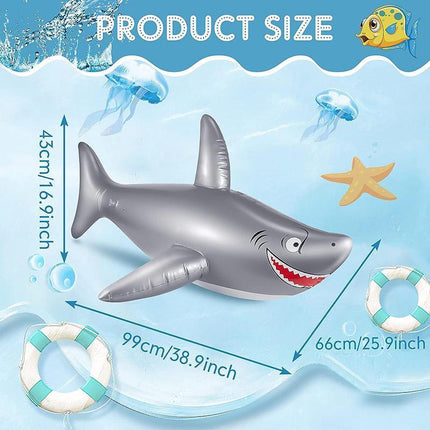 PVC Simulation Inflatable Shark Fun Water Toys For Kids Children Swimming Pool - Aimall