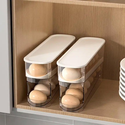Household Slide Anti-drop Egg Box Refrigerator Door Automatic Rolling Egg Box