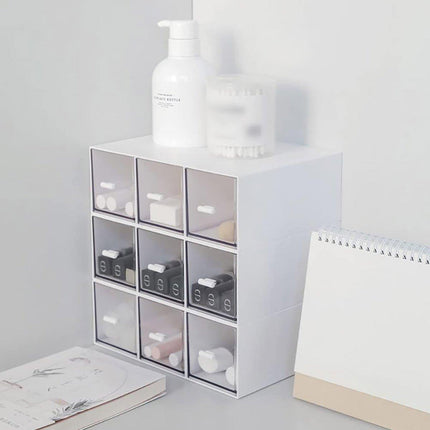 Storage Box 3Drawers DIY Desktop Plastic Transparent Coffee Sugar Jewelry Box