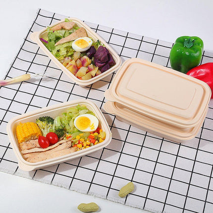 50pcs Eco Friendly Corn Starch Lunch Box Degradable Takeout Bento Container