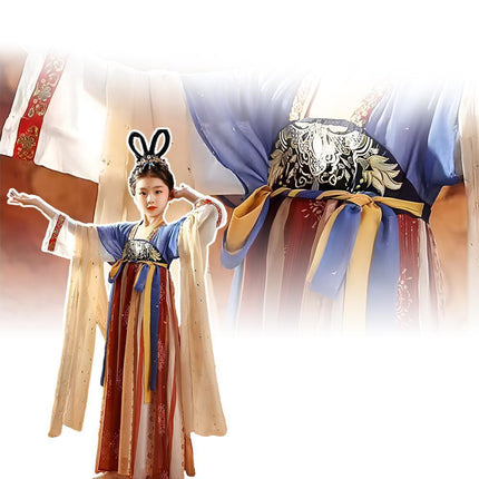 Girl Hanfu Spring And Autumn Book Ancient Clothes Chinese Style Children Hanfu - Aimall