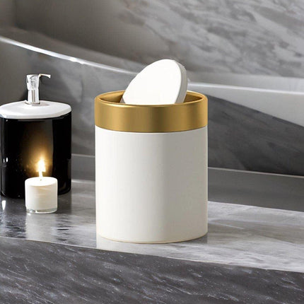 Mini Round Desktop Trash Bin Multifunctional Household Storage Organizer Bin