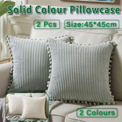 2PCS Corduroy Pillow Cover Luxury Decorative Cushion Case for Sofa Living Room