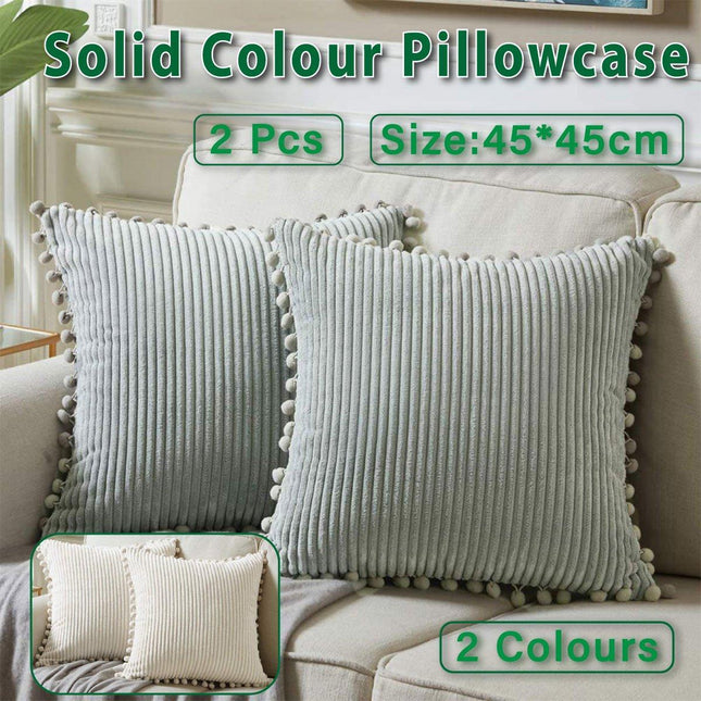 2PCS Corduroy Pillow Cover Luxury Decorative Cushion Case for Sofa Living Room