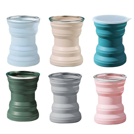 Silicone Folding Travel Mug Portable Retractable Collapsible Mug Outdoor Camping