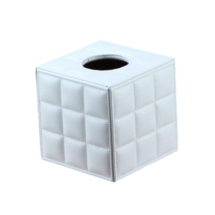 Luxury Leather Square Tissue Box Living Room Hotel Roll Paper Tube Holder