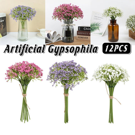 12PCS Artificial Foam Gypsophila Flower Bouquet for Wedding and Home Ornaments