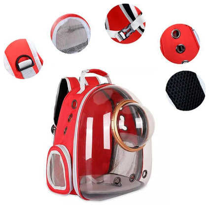 Space Capsule Pet Backpack Carrier in use
