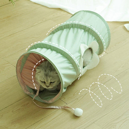 Folding Spiral Cat Tunnel Toy Interactive Pet Tunnel for Cats and Kittens Play