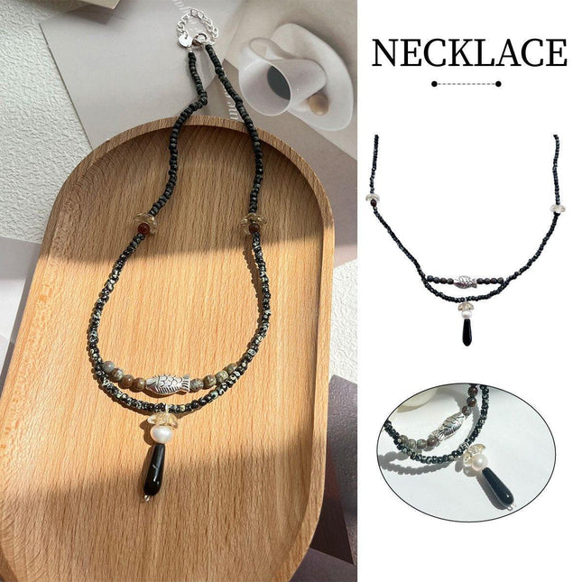 Natural Earth Colour Stone Necklace For Women Handmade Bohemian Jewelry Fashion