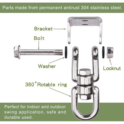 Durable Stainless Steel Swing Chair Hammock Hooks Heavy Duty Swivel Load Hooks