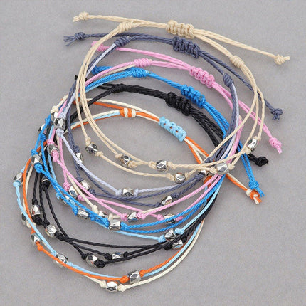 Boho Chic Woven Bracelet Anklet Adjustable Three Piece Beach Ornament