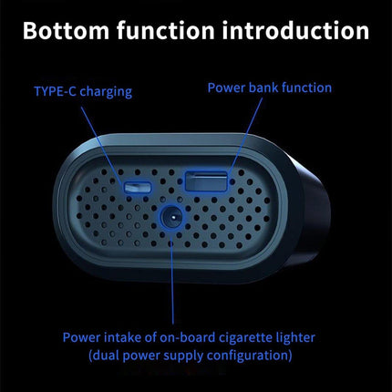 Portable Mini Car Air Pump USB Wireless Rechargeable Tire Inflator withLED Light