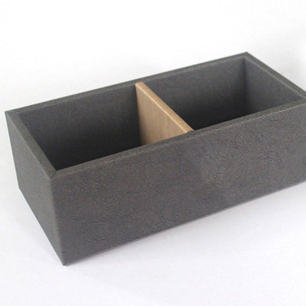 Double Compartment Tea Caddy Hotel Room Storage Organizer for Tea Bags Sugar