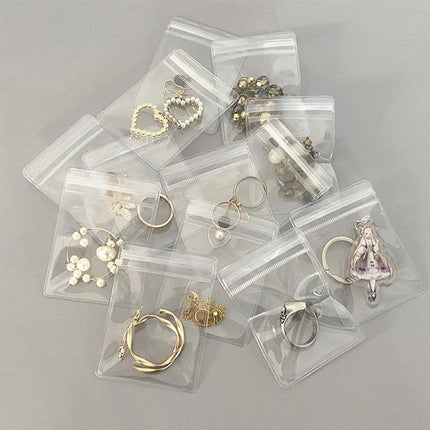 100pcs PVC Self-Sealing Jewelry Bags Anti-Oxidation Storage Dustproof Bags