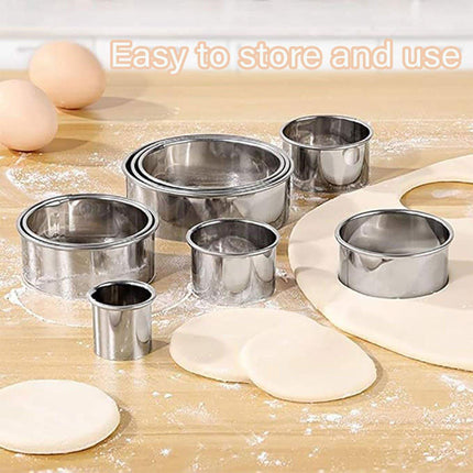 11X Metal Round Cookie Biscuit Cake Cutter Set Stainless Steel Pastry Cutter Tool