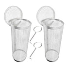 2pcs BBQ Basket Round Grill Cage Portable Rotating Net for Outdoor Cooking