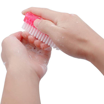 4PCS Two Sided Nail Brush Soft Stiff Bristles Hand Fingernail Scrubber Tool