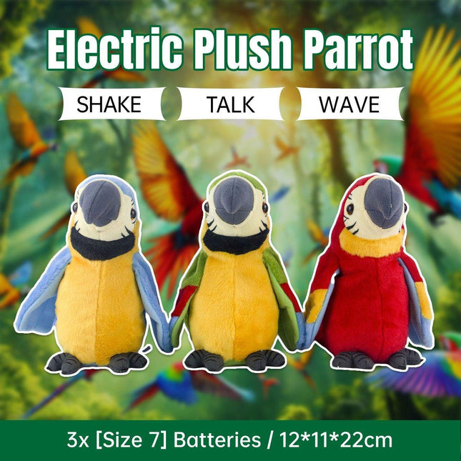 Interactive Talking Electric Plush Parrot for Early Learning and Entertainment