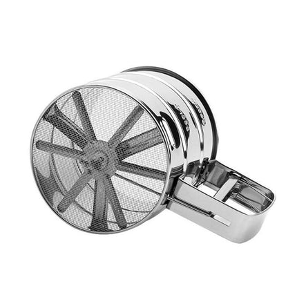 Mesh Flour Sifter Baking Icing Sieve Strainer Cup Sugar Shaker Mechanical Metal - Aimall