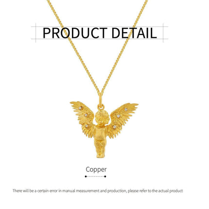 Elegant Zircon Angel Necklace Retro Fashion Clavicle Chain Luxury Jewelry