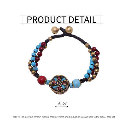 Ethnic Style Handmade Bracelet Color Stone Sky Bead Fashion Round Bead Bracelet