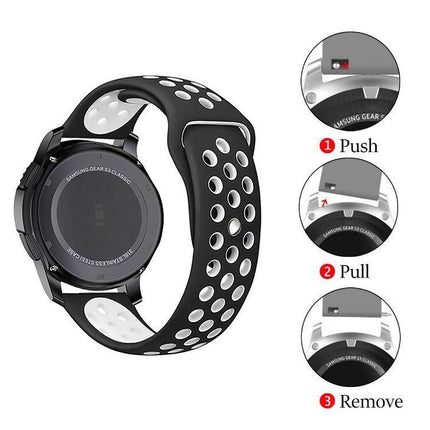 22mm 20mm Silicone Sports Watch Band for Samsung Huawei Huami Two-Tone Strap