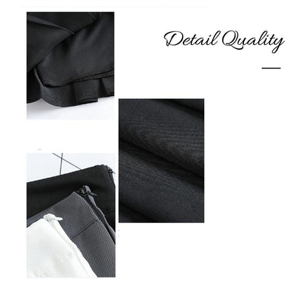 Black Women's High Waist Pleated Tennis Skirt Summer Slimming Black Fashion New - Aimall