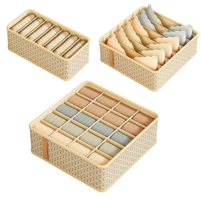 3pcs Underwear Socks Storage Box Wardrobe Organiser Compartmentalised Container