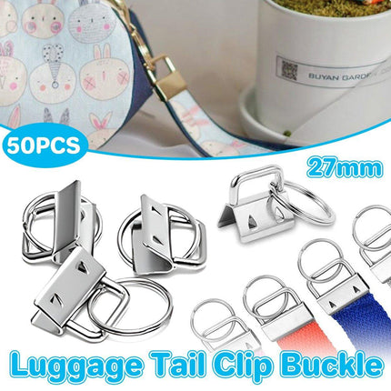 50X 27MM DIY Craft Key Fob Keychain Hardware With Plier Wristlets Tail Clip Gift