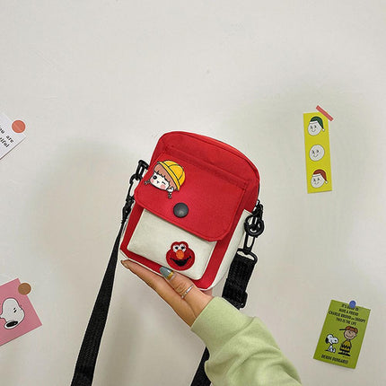 Sesame Street Crossbody Bag Canvas Cartoon Satchel Student Shoulder