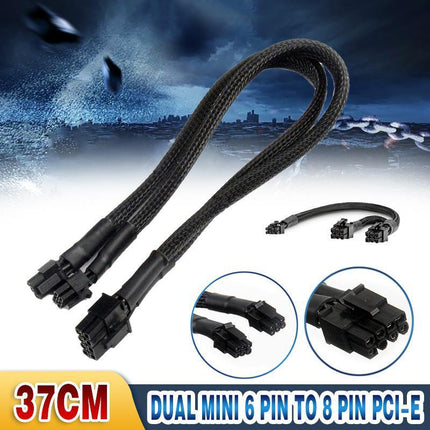 Dual Mini 6 Pin to 8 Pin PCI-E Video Card Power Cable Y Splitter 18AWG Mac Pro - Aimall