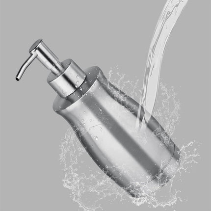 304 Household Stainless Steel Liquid Soap Lotion Shampoo Dispenser Bottle 400ML