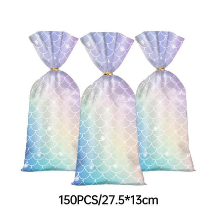 150pcs Mermaid Candy Bags for Kids Birthday Party Christmas Gift Packaging