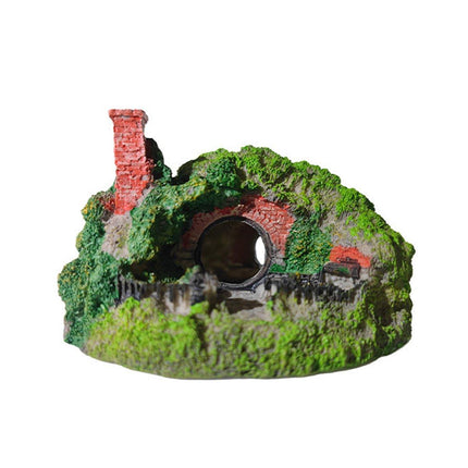 Resin Grass House Aquarium Ornament Natural Fish Tank Decoration Hideaway