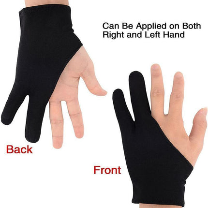 Two Finger Glove Artist Professional Graphic Tablet Sketch Drawing 4 Sizes Palm - Aimall