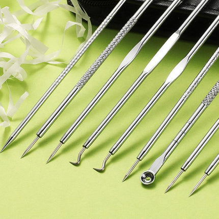 9PCS Blackhead Remover Extractor Tool Pimple Blemish Popper Comedone Kit Clip - Aimall